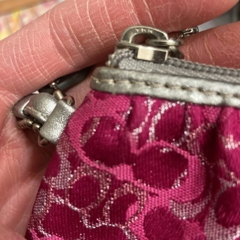 COACH vintage y2k pink silver optic wristlet